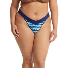 Plus Size DreamEase Modal Original Rise Thong | Indigo Stripe