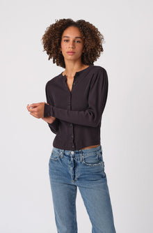 Puff Sleeve Cardigan | Vintage Black