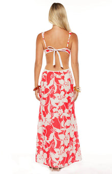 Perez Floral Cut Out Maxi Dress | Red