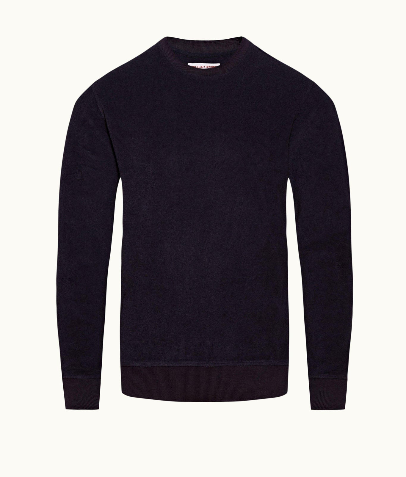 Pierce Towelling Classic Fit Brushed Towelling Sweatshirt | Navy