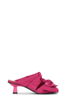 Pink Soft Kitten Heel Bow Mules | Love Potion