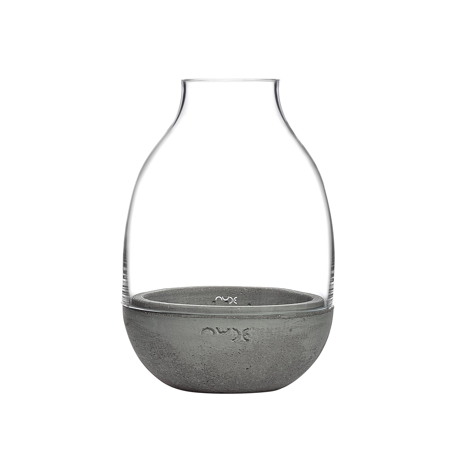 Eden Terrarium With Moulded Concrete Base - Mini | Clear Crystal/Conrete