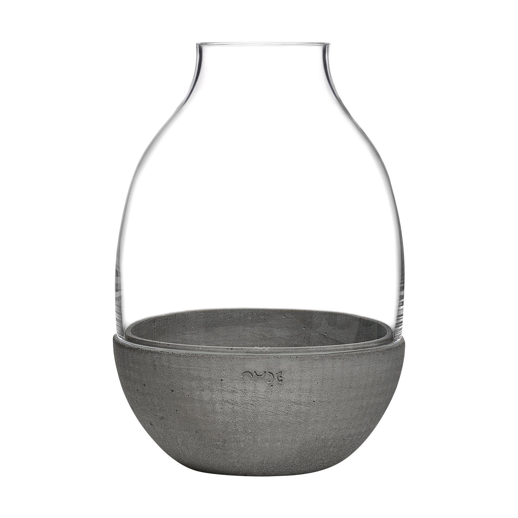 Eden Terrarium With Moulded Concrete Base | Clear Crystal/Conrete