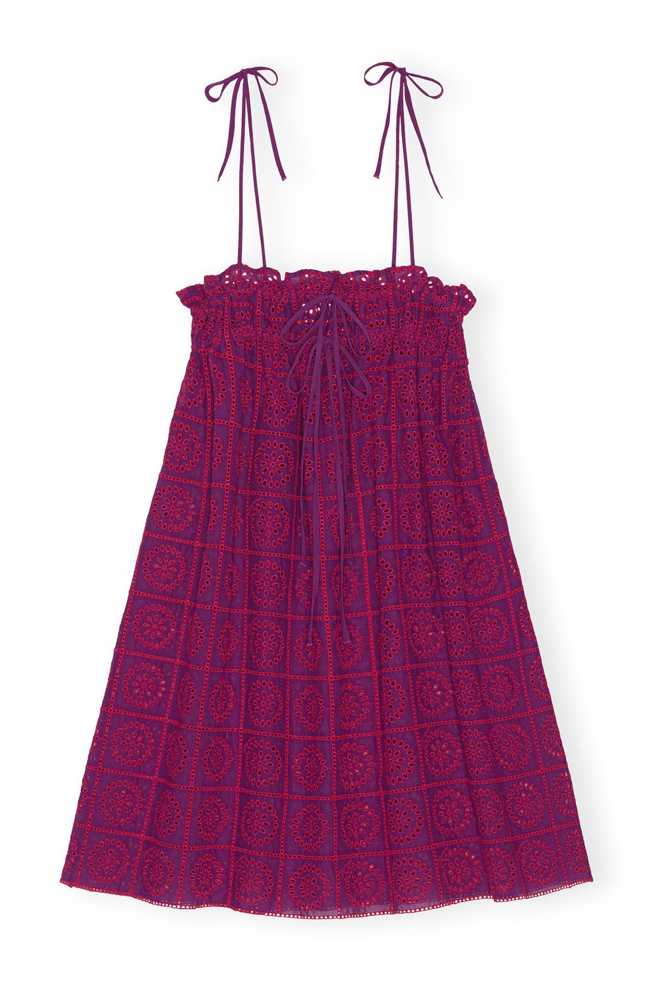 Purple Broderie Anglaise Strap Dress | Sparkling Grape