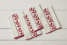 Dinner Napkins | Merlot Red Tulip | Set of 4