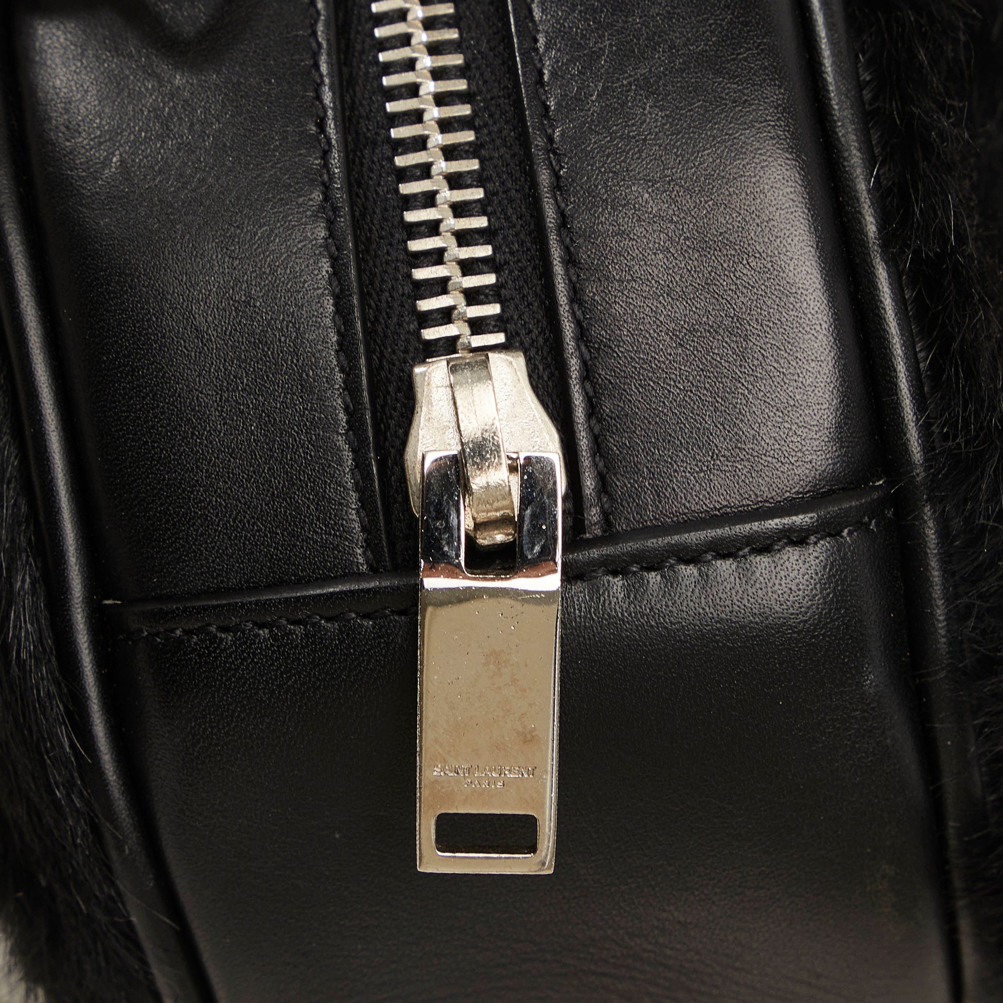 Saint Laurent Pre-Owned Pony Hair Round Crossbody | Women | Black