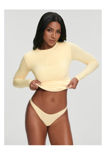 Quarter Zip Long Sleeve Top | Lemon Meringue