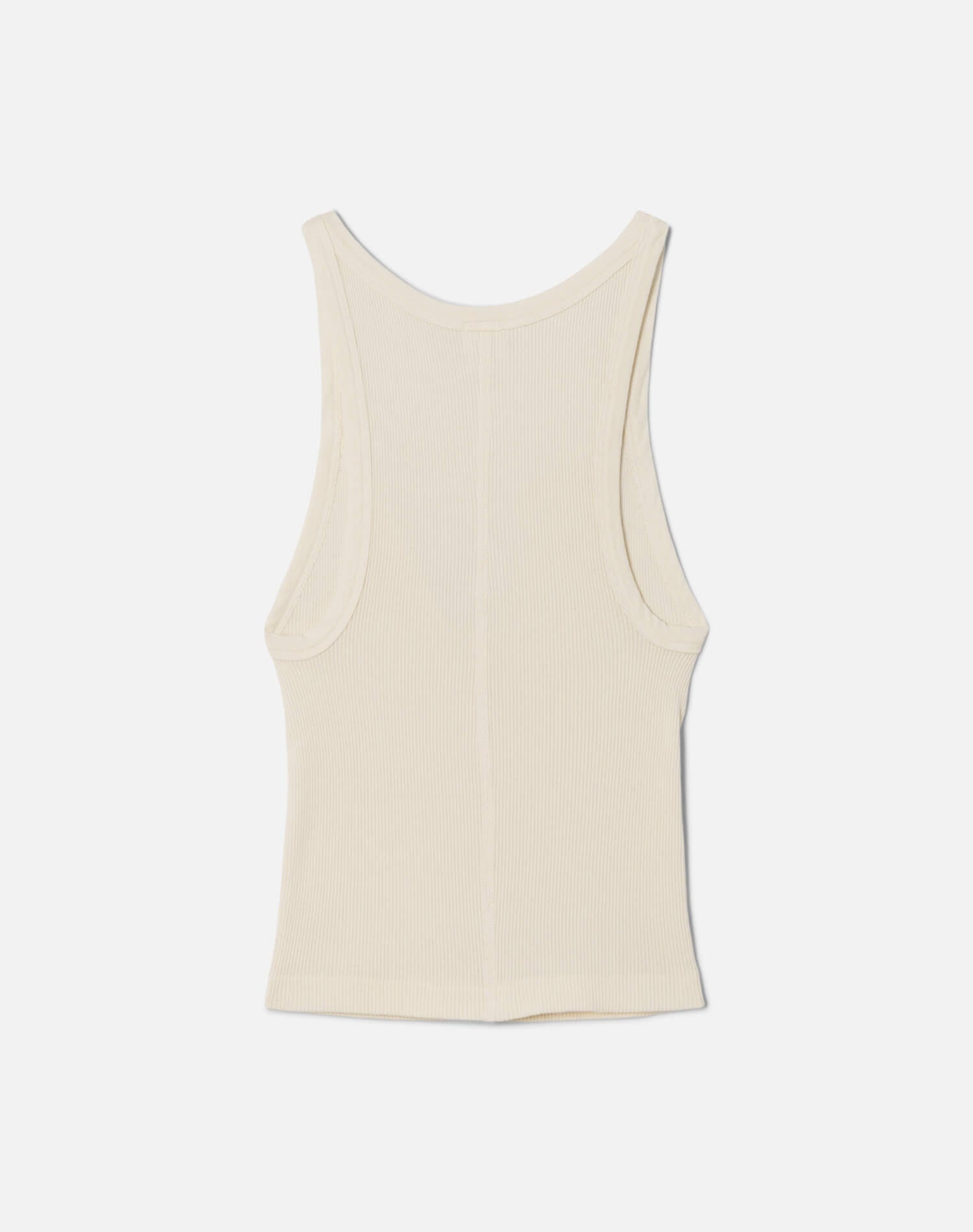 Womens | Hanes V Cut Ribbed Tank | Vintage Ivory
