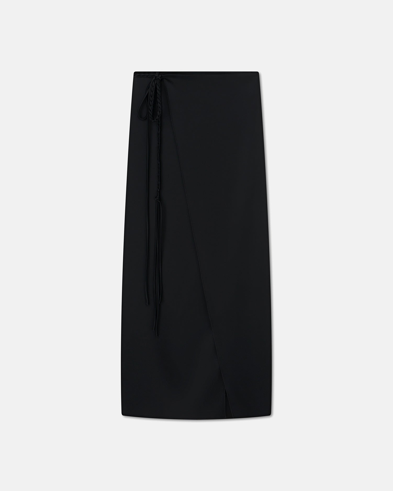 Womens | Racha Slip Satin Wrap Skirt | Black