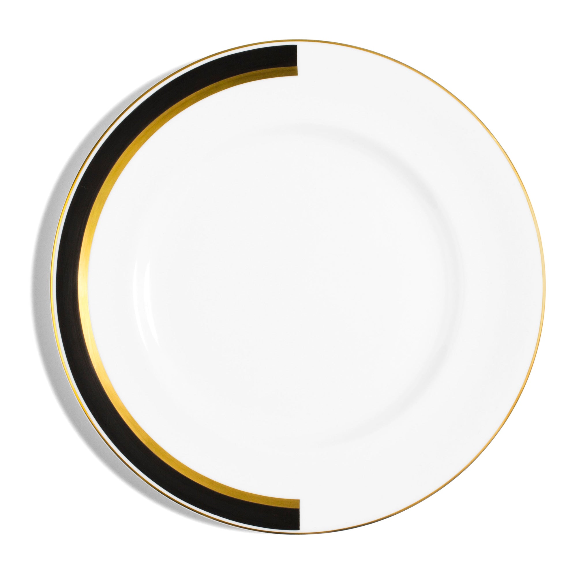 Rimmed Side Plate (Set of 2) | Bone China | White | Matte Black & Gold | The Arc Collection