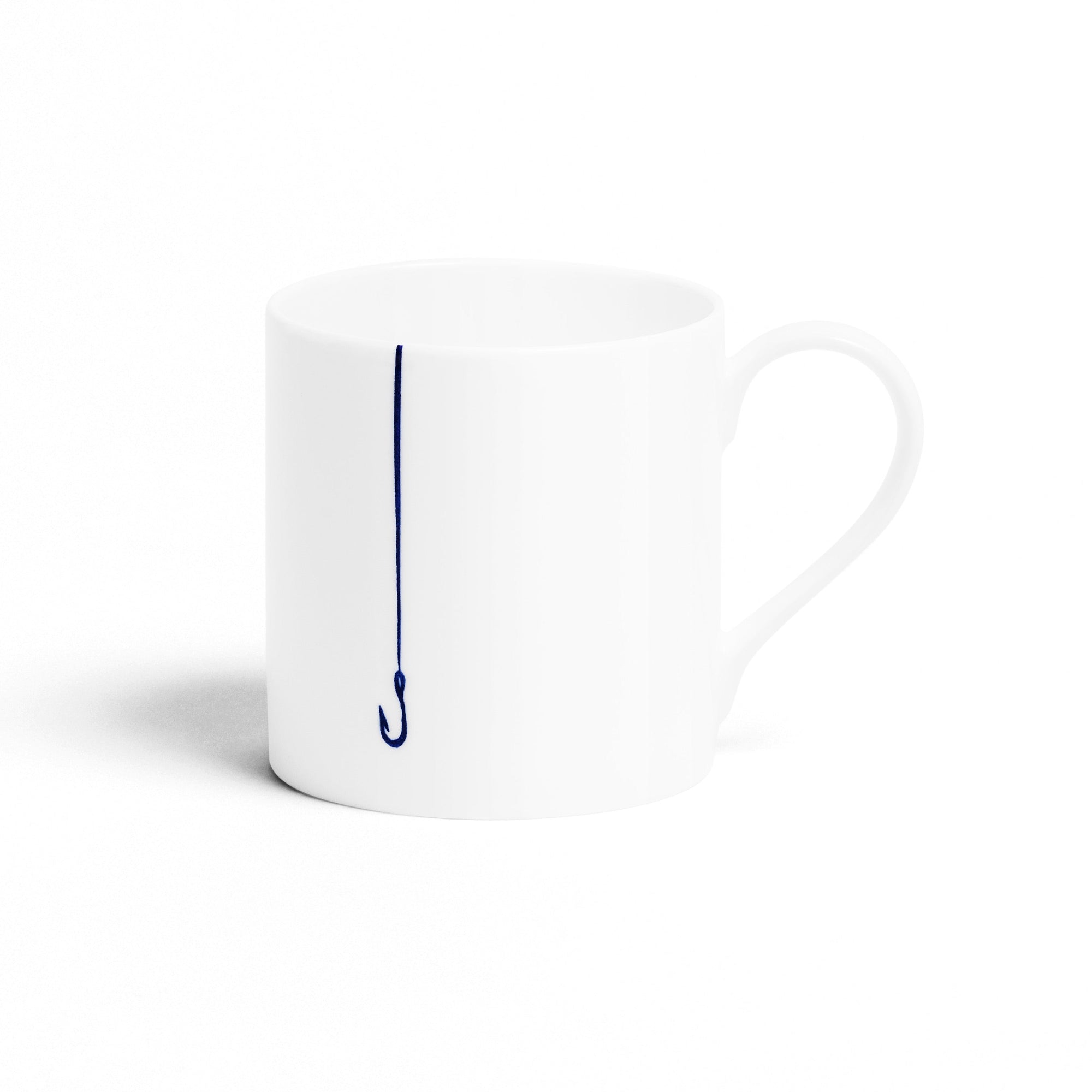 Large Mug (Set of 2) | Bone China | White | Hook - Cobalt Blue | Richard Brendon Mug Collection