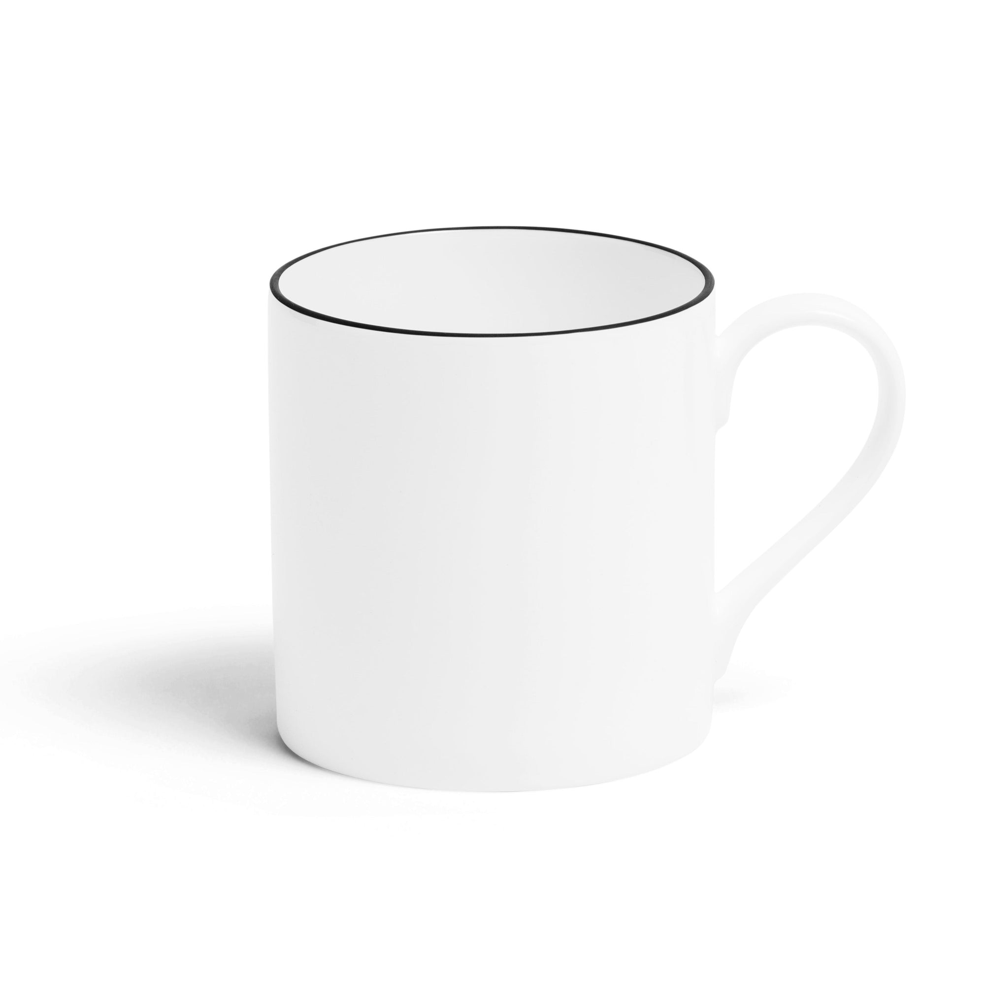 Medium Mug (Set of 2) | Bone China | White | Matte Black | The Line Collection - Matte Black