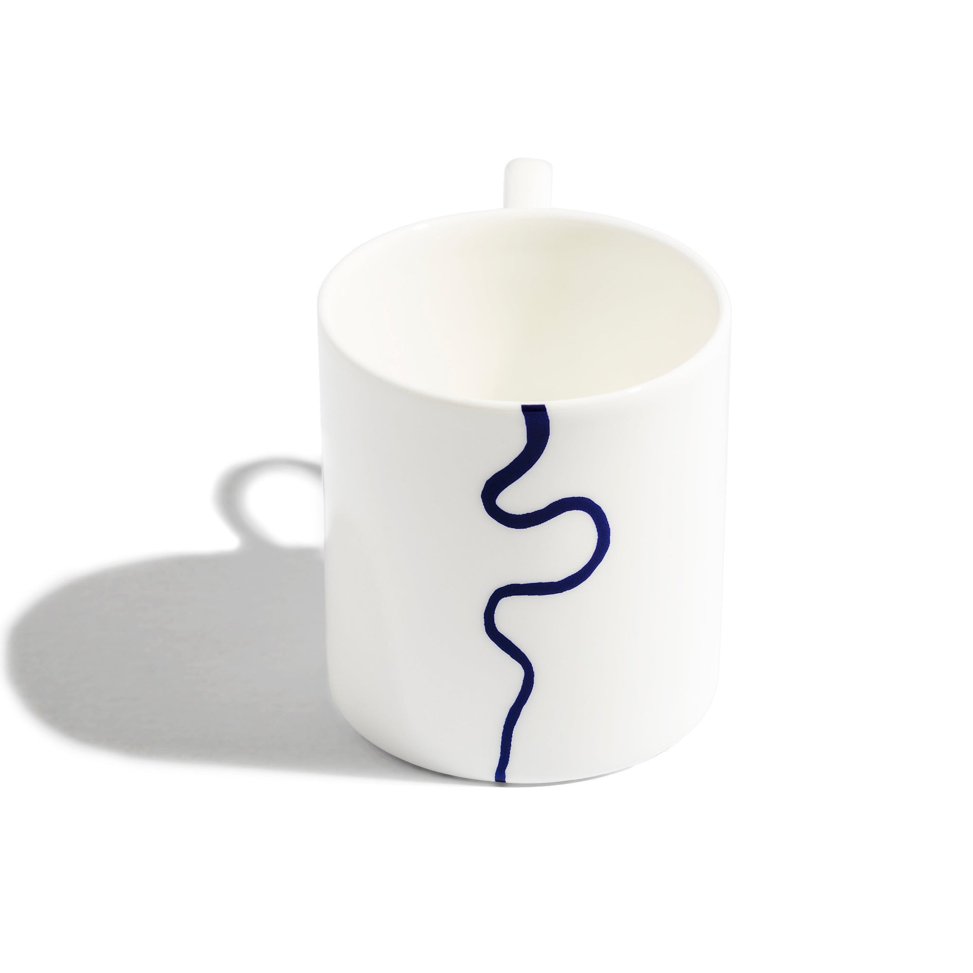 Large Mug (Set of 2) | Bone China | White | River - Cobalt Blue | Richard Brendon Mug Collection