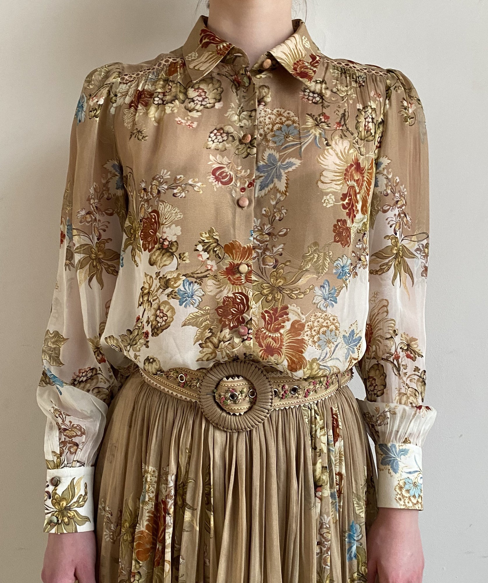 Boho Top With Cami | Brown Mix