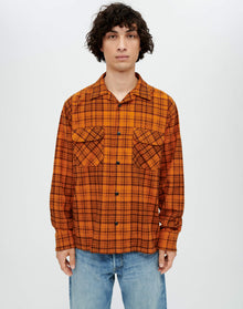 Mens | 50s Plaid Straight Bottom Shirt | Marmalade Charcoal
