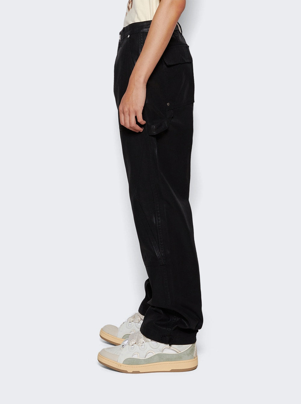 Men | Rhude | Oil Stain Reza Double Knee Jeans | Black