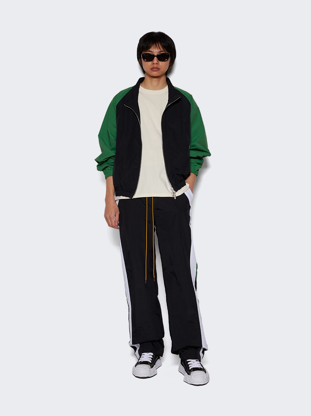 Men | Rhude | Color Block Track Pant | Black & White