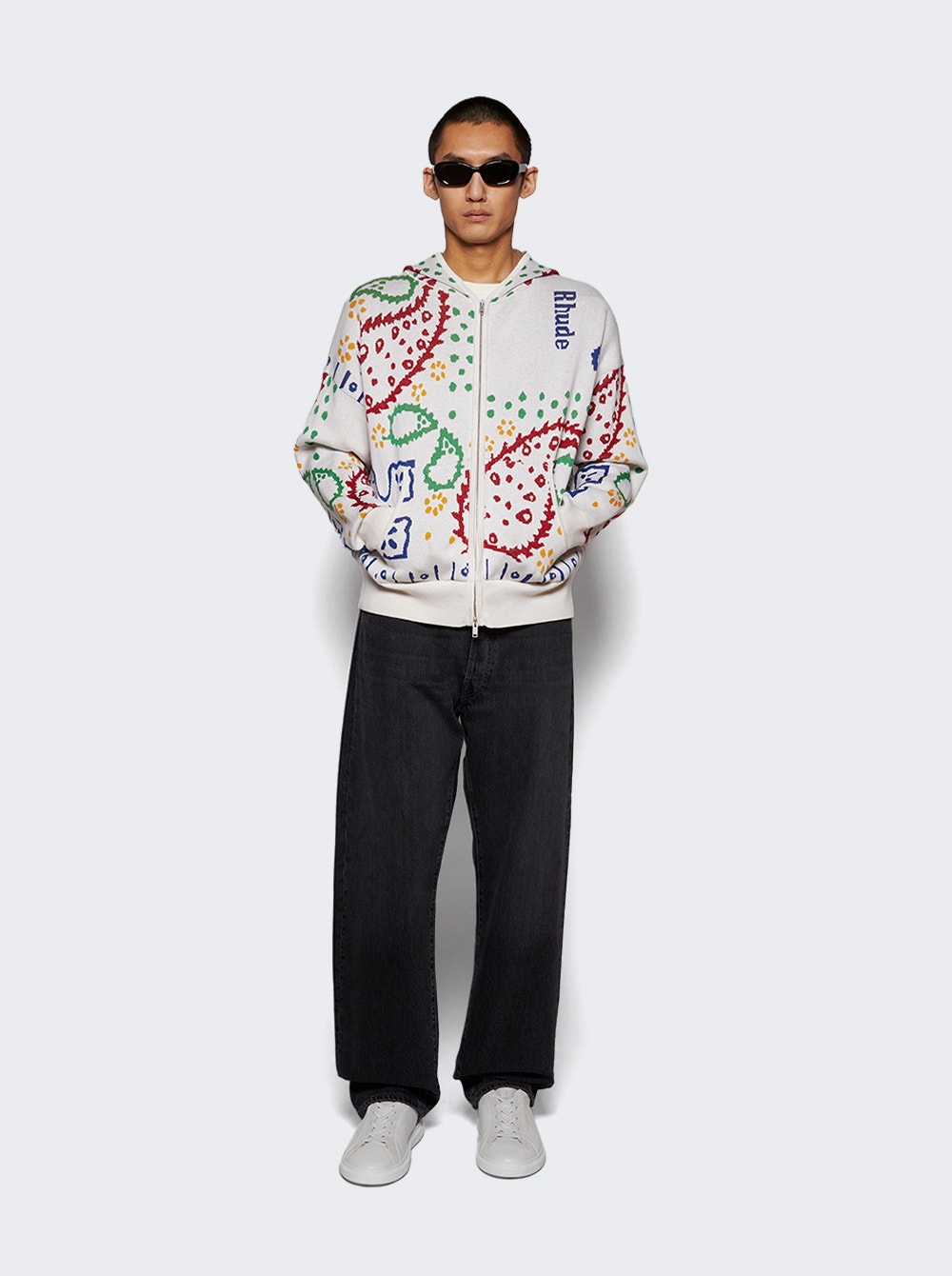 Men | Rhude | Bandana Knit Full Zip Sweater Multicolor | Multi