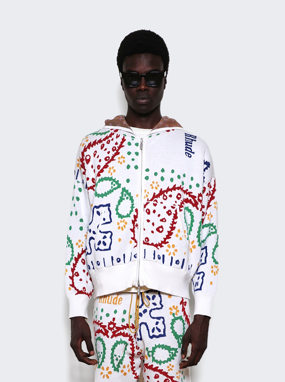 Men | Rhude | Bandana Knit Full Zip Sweater Multicolor | Multi