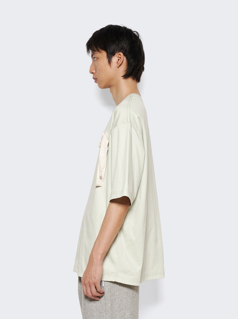 Men | Lanvin | Curb Embroidered T-shirt | Sage Green