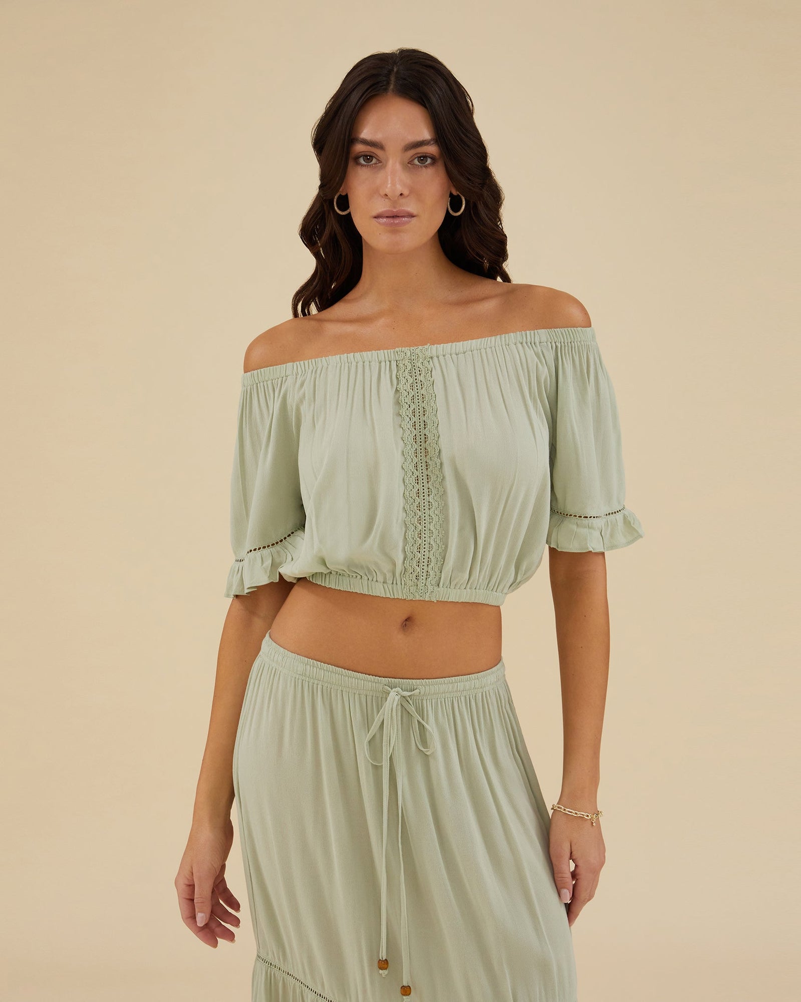 Off Shoulder Top | Sage