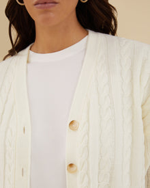 Rachel Parcell | Cable Cardigan | Ivory