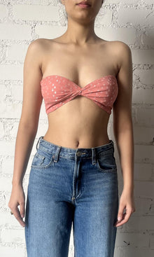 Rococo Sand | Aria Viscose Georgette Lurex Dobby Bandeau | Peach