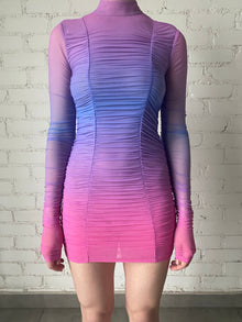 Blake Power Mesh Short Dress | Purple/Pink
