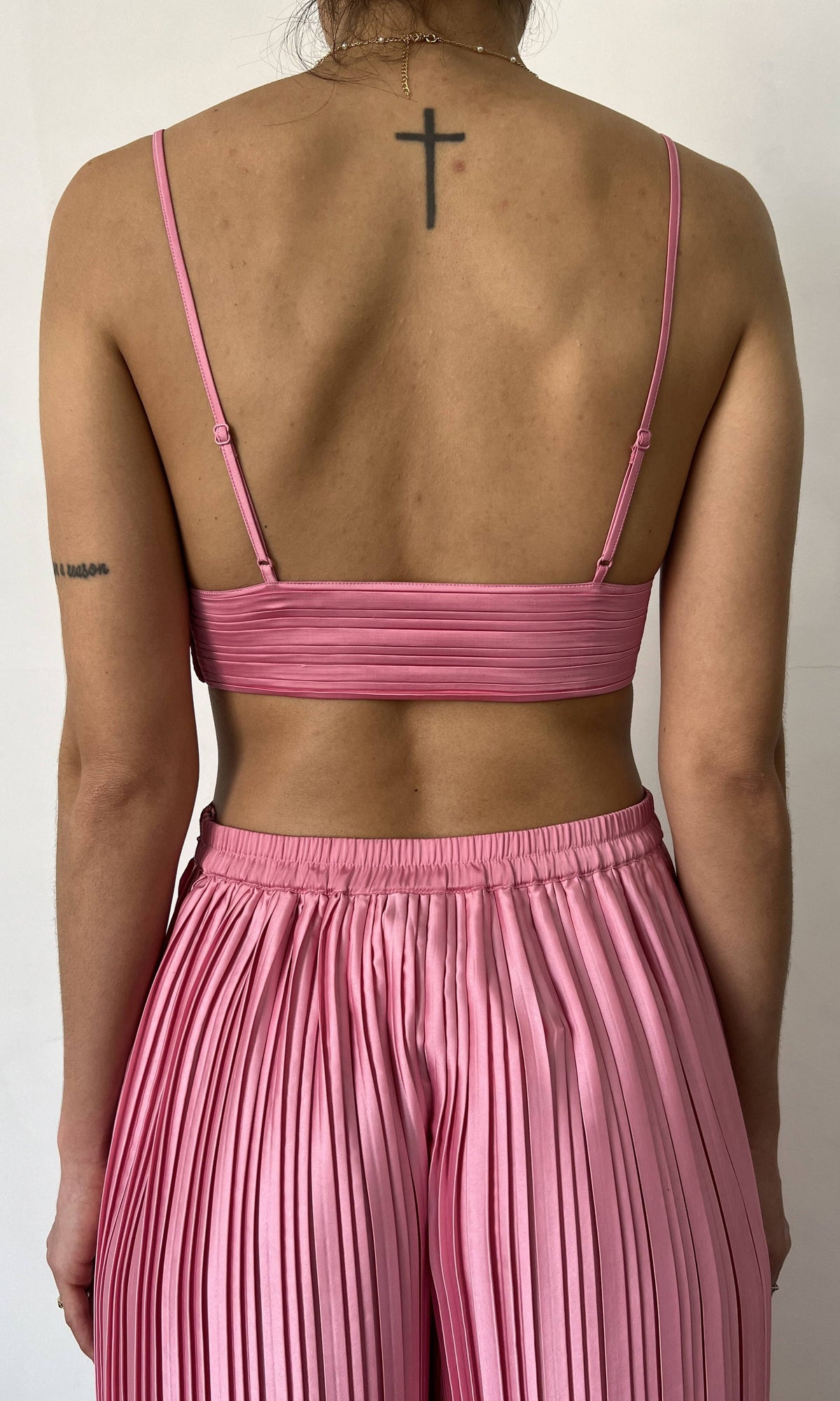 Rococo Sand | Bree Polyester Satin Bandeau | Pink