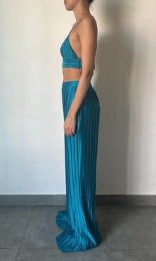 Rococo Sand | Bree Polyester Satin Bralette | Teal