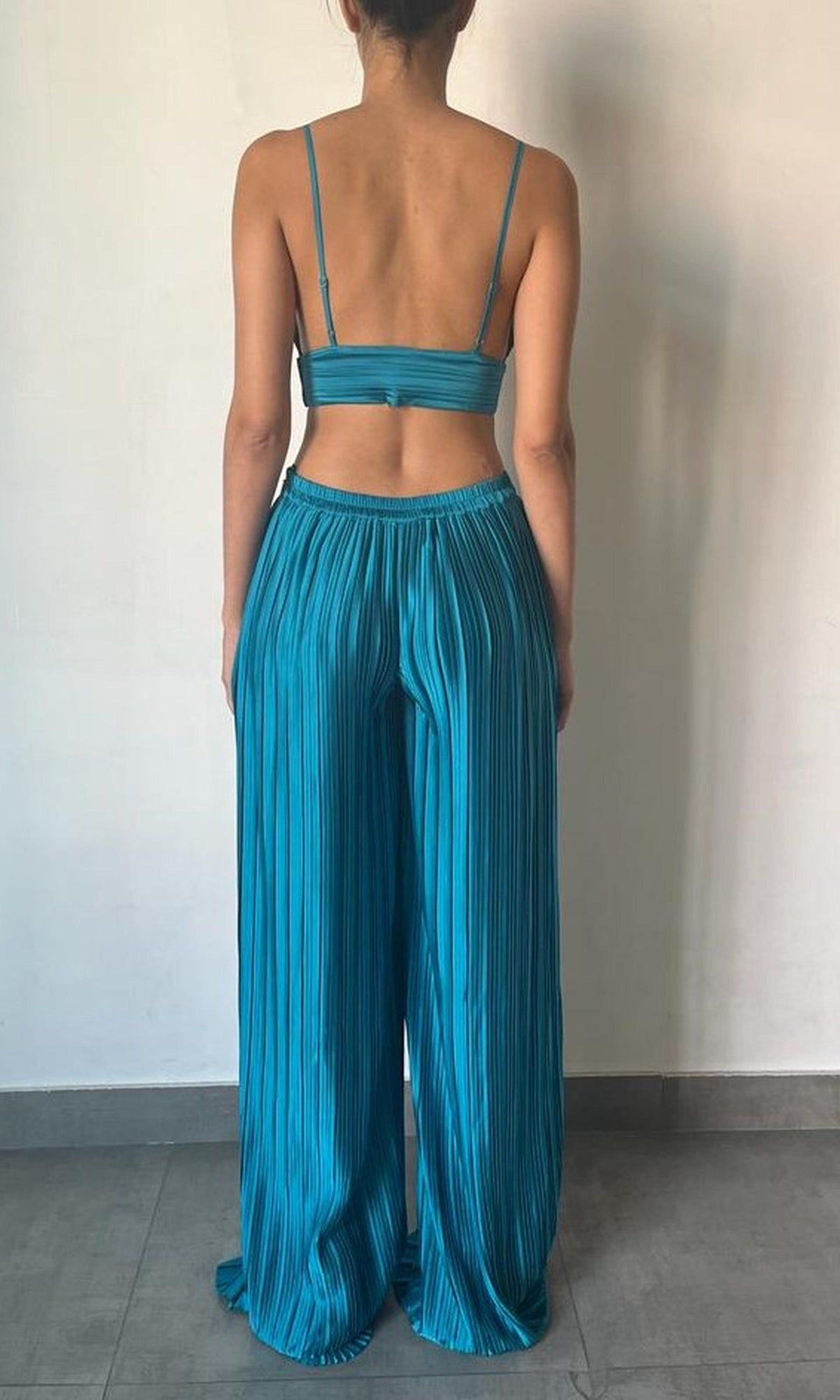 Rococo Sand | Bree Polyester Satin Bralette | Teal