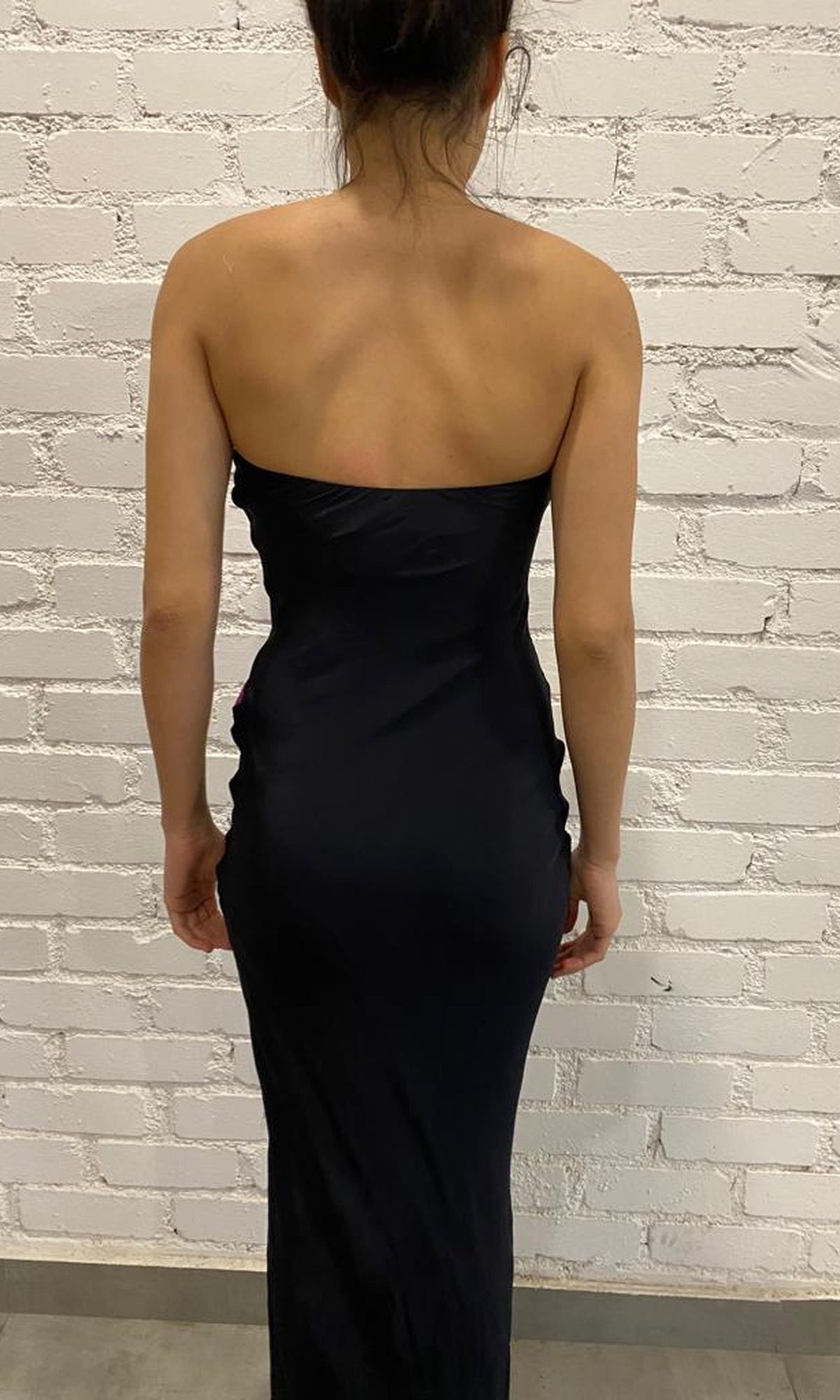 Rococo Sand | Bryn Viscose Crepe Flat Chiffon Maxi Tube Strapless Dress | Black