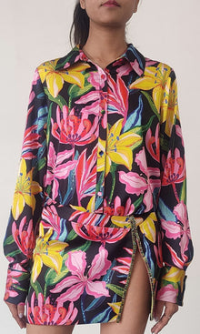 Rococo Sand | Chris Polyester Shirt | Black Multi