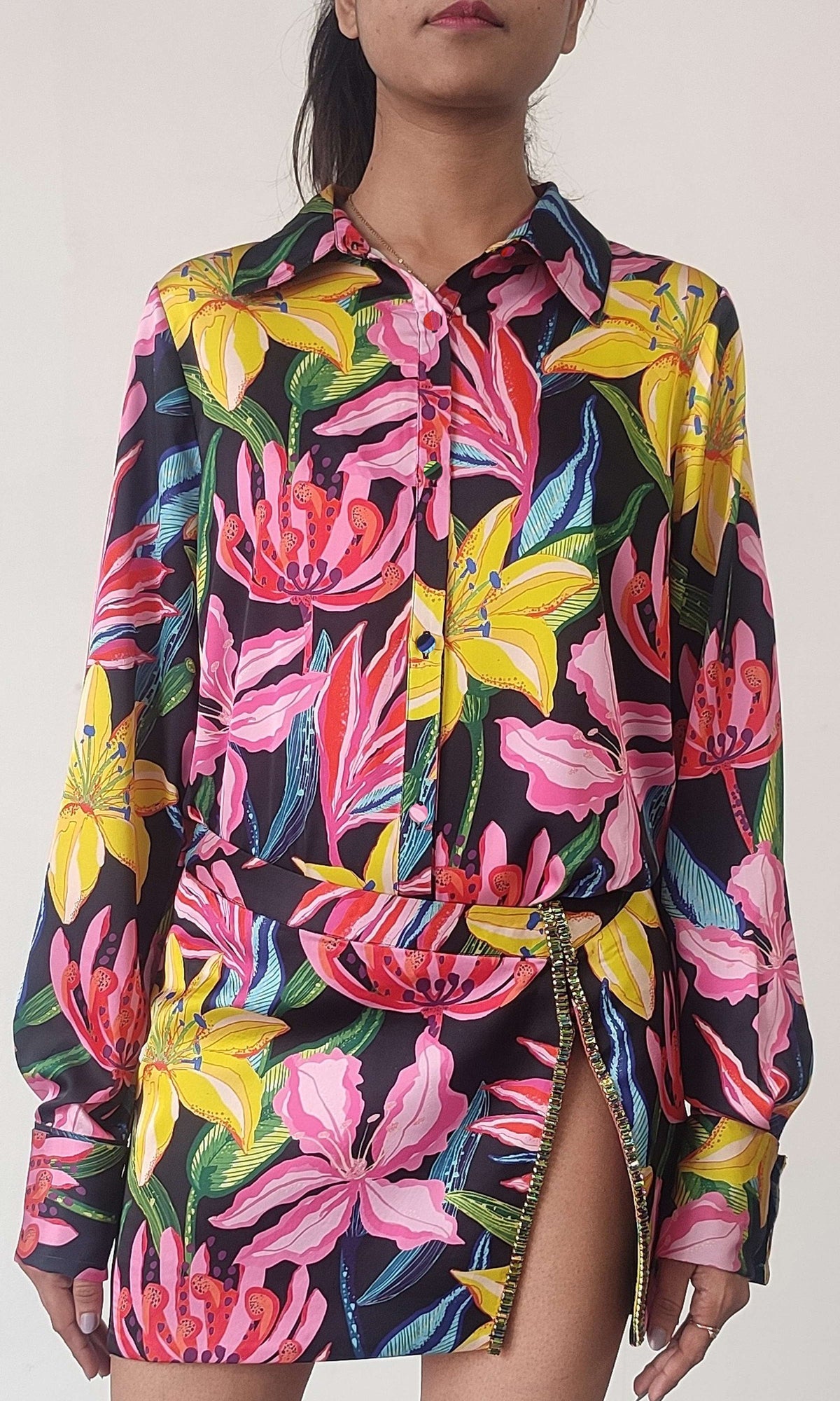 Rococo Sand | Chris Polyester Shirt | Black Multi