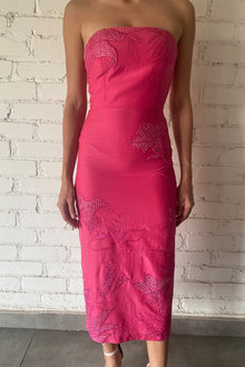 Strapless Midi Dress | Pink