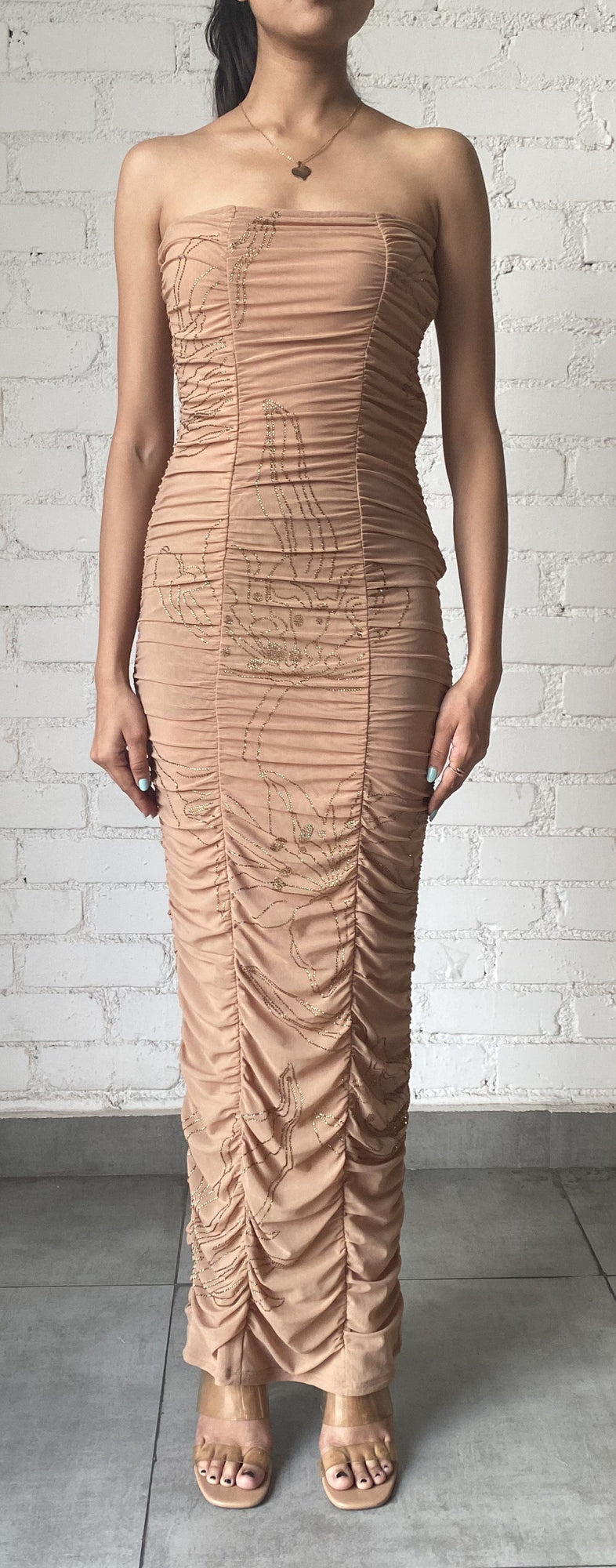 Maxi Tube Strapless Dress | Nude