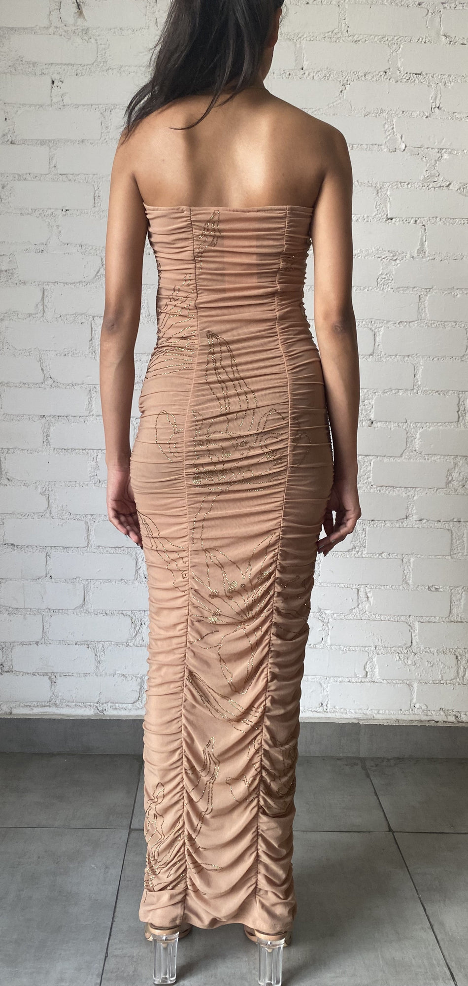 Maxi Tube Strapless Dress | Nude