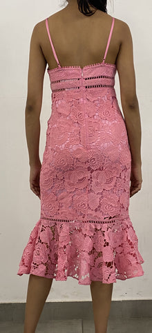 V-Neck Sleeveless Midi Dress | Pink