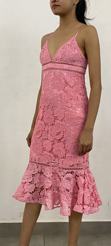 V-Neck Sleeveless Midi Dress | Pink