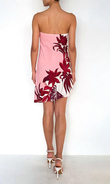 Rococo Sand | Eve Viscose Heavy Crepe Mini Dress | Pink Burgundy
