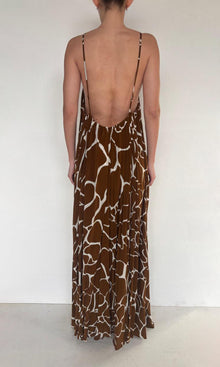 Rococo Sand | Fia Viscose Crepe Long Dress | Brown