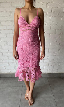 Rococo Sand | Inv Cotton Lace Long Dress | Pink