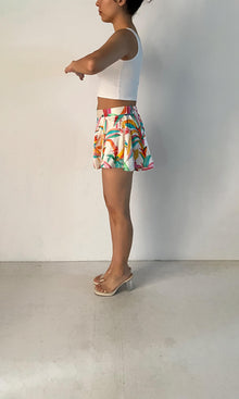 Rococo Sand | Inv Charmeuse Silk Shorts | White Multi
