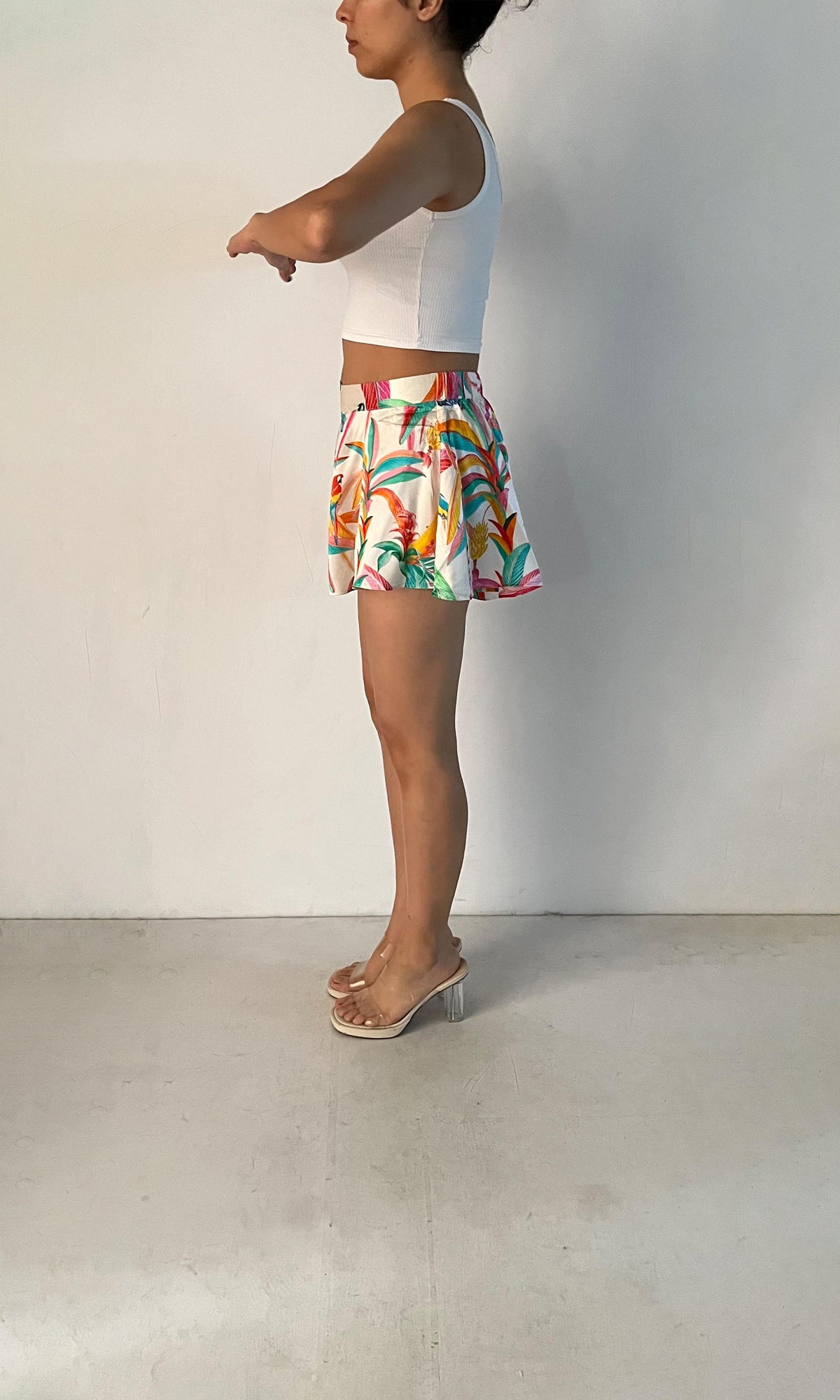 Rococo Sand | Inv Charmeuse Silk Shorts | White Multi