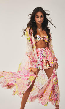Rococo Sand | Leona Polyester Crepe Bandeau | Multi