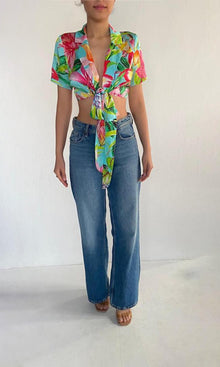 Rococo Sand | Lora Charmeuse Silk Top | Multi Color