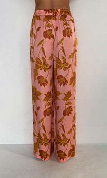 Rococo Sand | Mae Bemberg Cupro Satin Elasticated Pyjama Pants | Peach