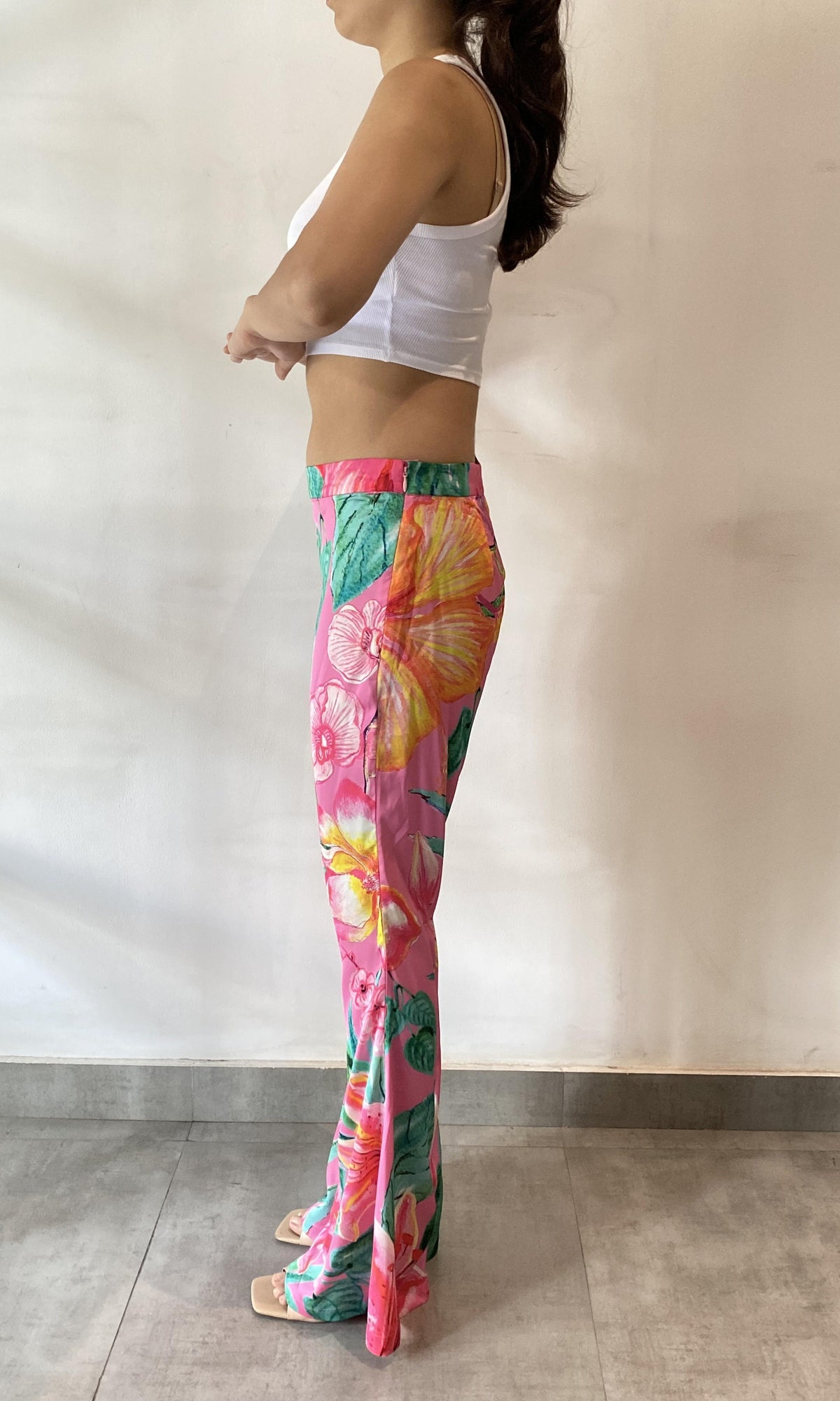 Rococo Sand | Megan Polyester Pant | Pink Floral