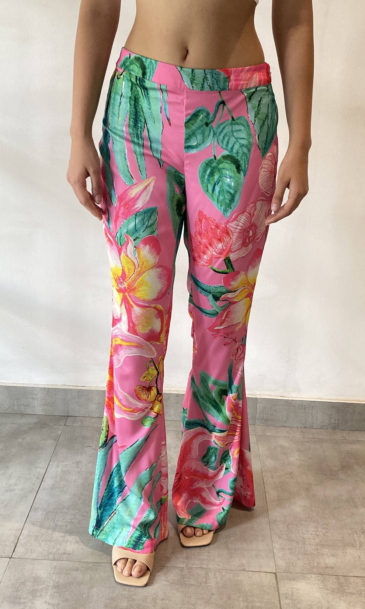 Rococo Sand | Megan Polyester Pant | Pink Floral