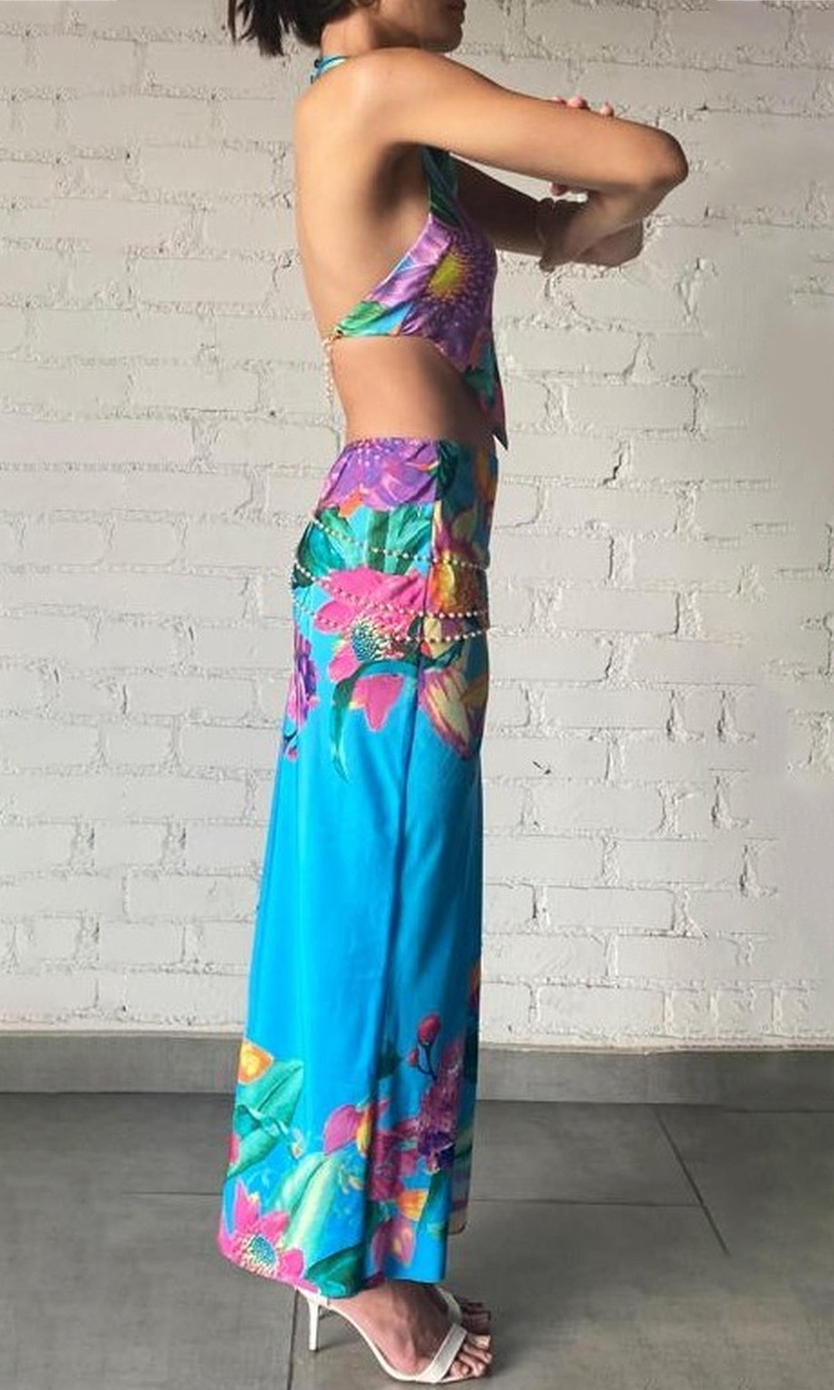 Rococo Sand | Ocean Polyester Crop Top | Turquoise